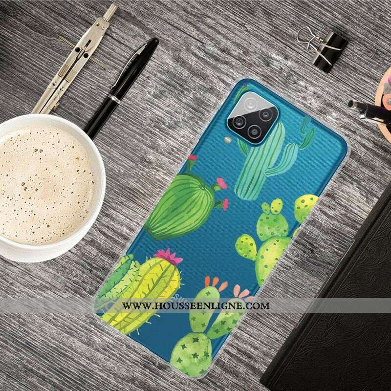 Coque Samsung Galaxy A12 / M12 Cactus Aquarelle