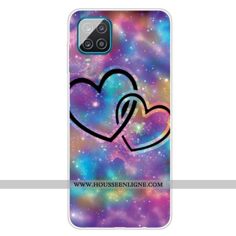 Coque Samsung Galaxy A12 / M12 Coeurs Enchaînés