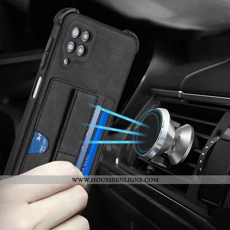 Coque Samsung Galaxy A12 / M12 Cuir Support et Porte-Cartes