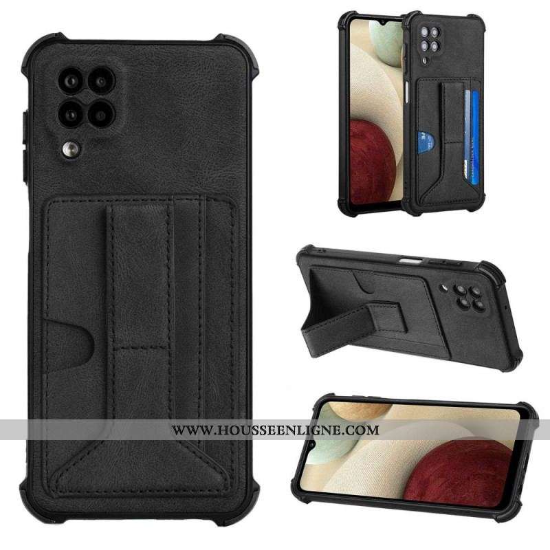 Coque Samsung Galaxy A12 / M12 Cuir Support et Porte-Cartes