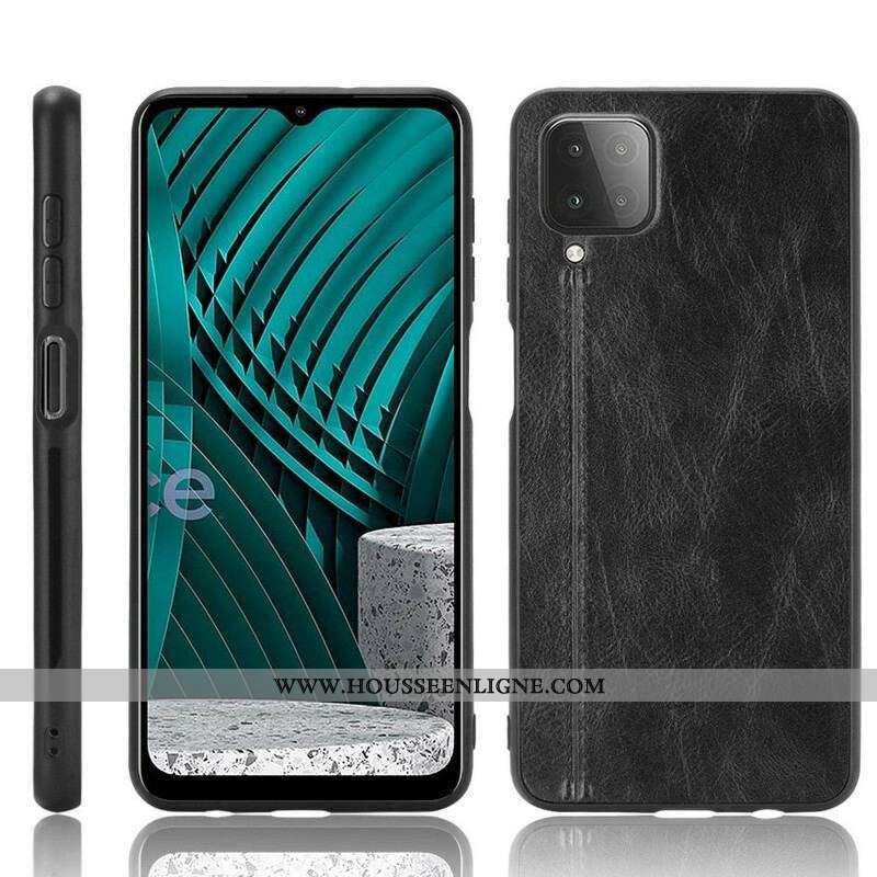 Coque Samsung Galaxy A12 / M12 Effet Cuir Couture