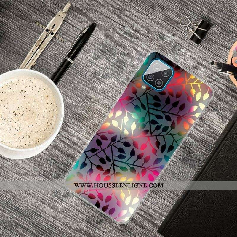 Coque Samsung Galaxy A12 / M12 Feuilles