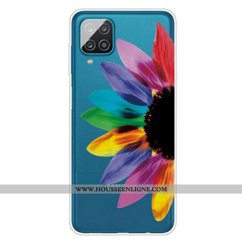 Coque Samsung Galaxy A12 / M12 Fleur Colorée