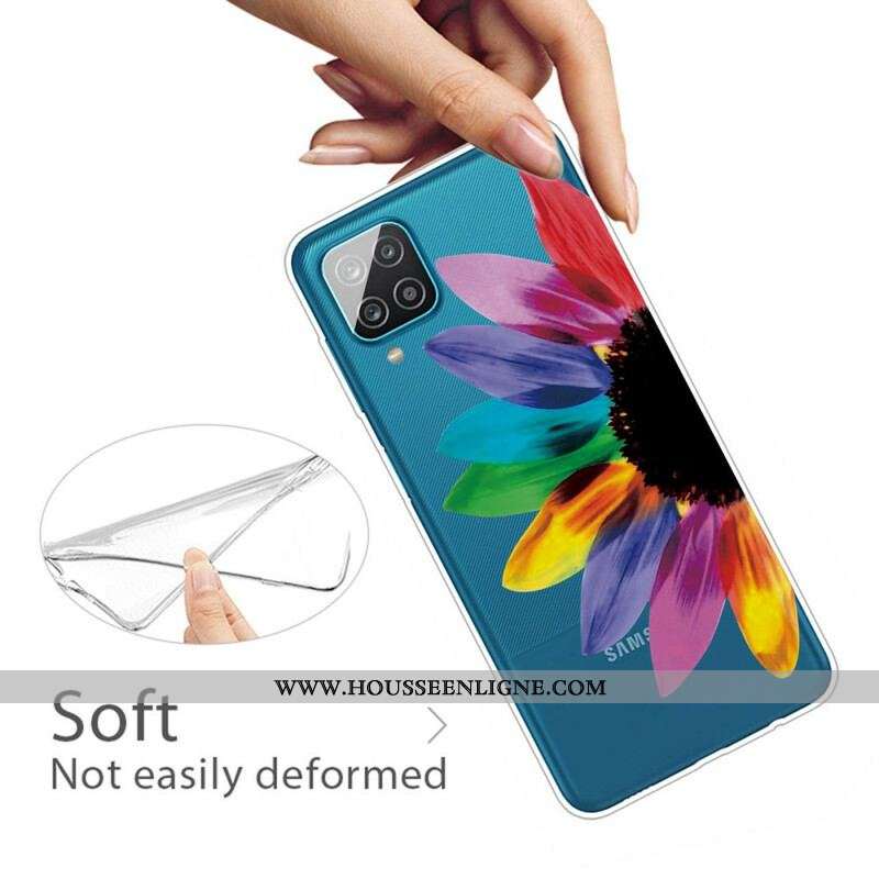 Coque Samsung Galaxy A12 / M12 Fleur Colorée