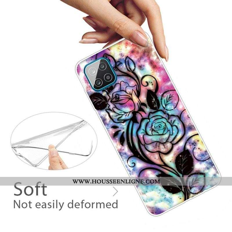 Coque Samsung Galaxy A12 / M12 Fleur Graphique