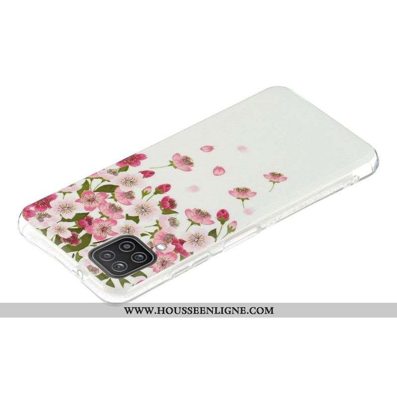 Coque Samsung Galaxy A12 / M12 Fleurs Fluorescentes