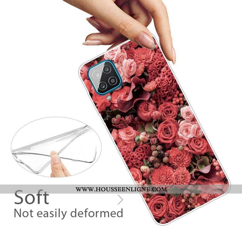 Coque Samsung Galaxy A12 / M12 Fleurs Intenses