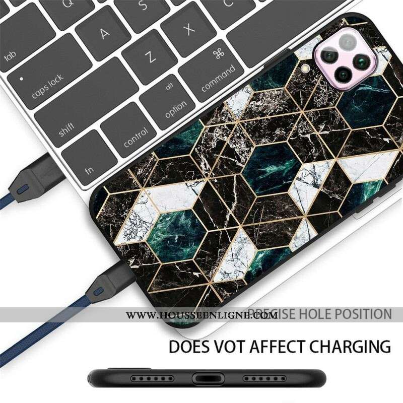Coque Samsung Galaxy A12 / M12 Marbre Géométrie Colorée