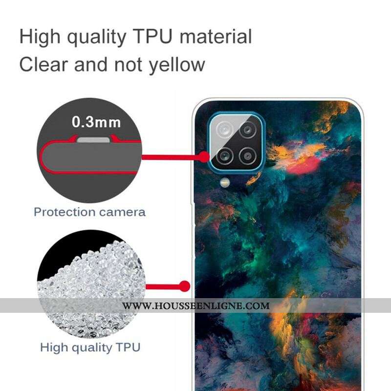 Coque Samsung Galaxy A12 / M12 Nuages Colorés