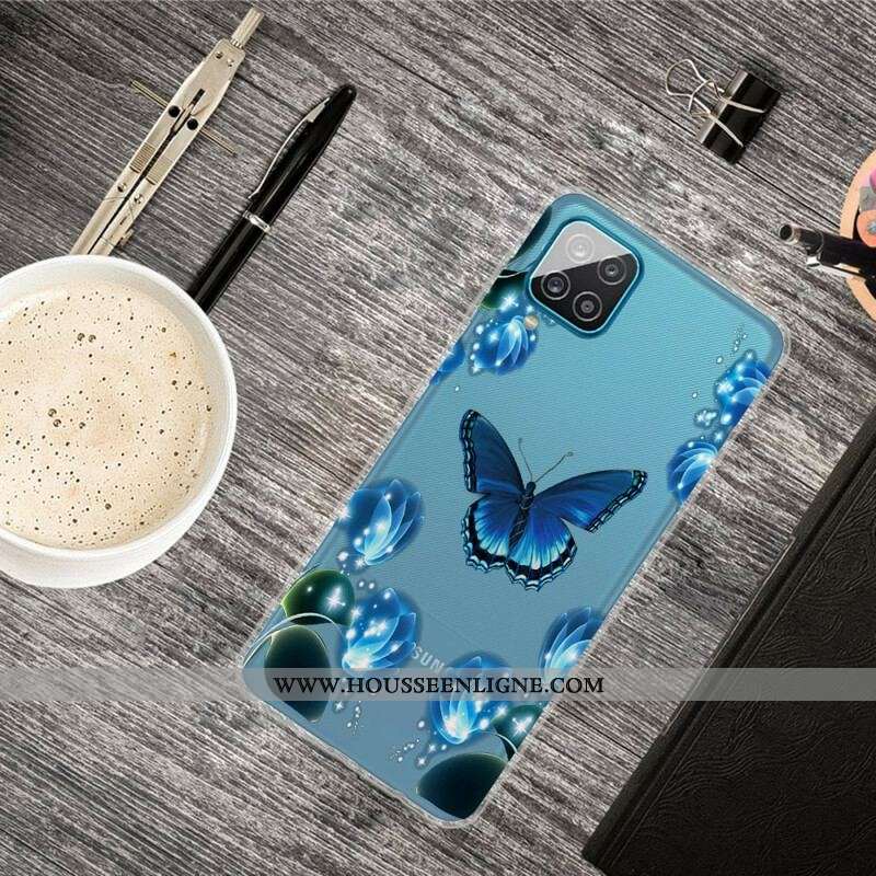 Coque Samsung Galaxy A12 / M12 Papillon Luxe