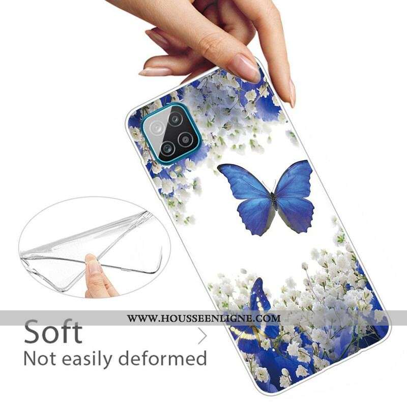 Coque Samsung Galaxy A12  / M12 Papillons Design