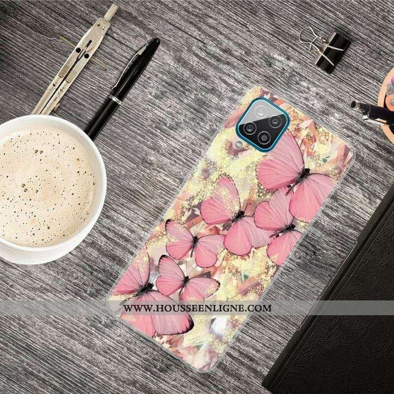 Coque Samsung Galaxy A12 / M12 Papillons Royaux