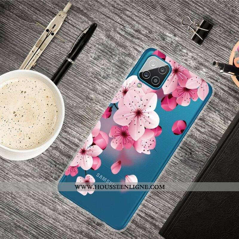 Coque Samsung Galaxy A12 / M12 Petites Fleurs Roses