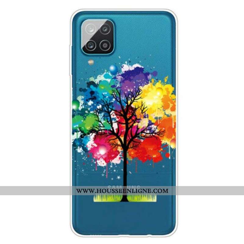 Coque Samsung Galaxy A12 / M12 Transparente Arbre Aquarelle