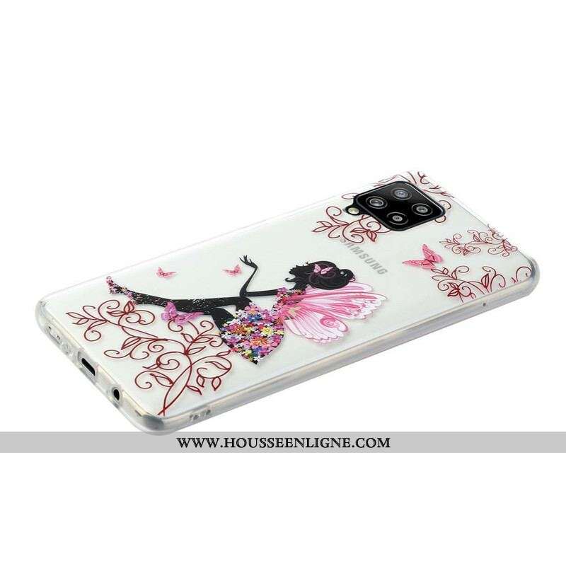 Coque Samsung Galaxy A12 / M12 Transparente Fée Fleurie