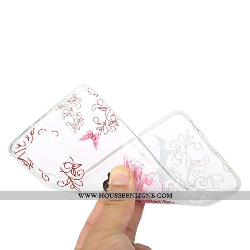Coque Samsung Galaxy A12 / M12 Transparente Fée Fleurie