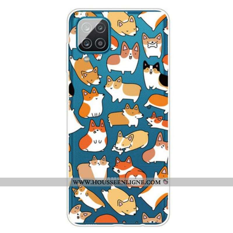 Coque Samsung Galaxy A12 / M12 Transparente Multiples Chiens