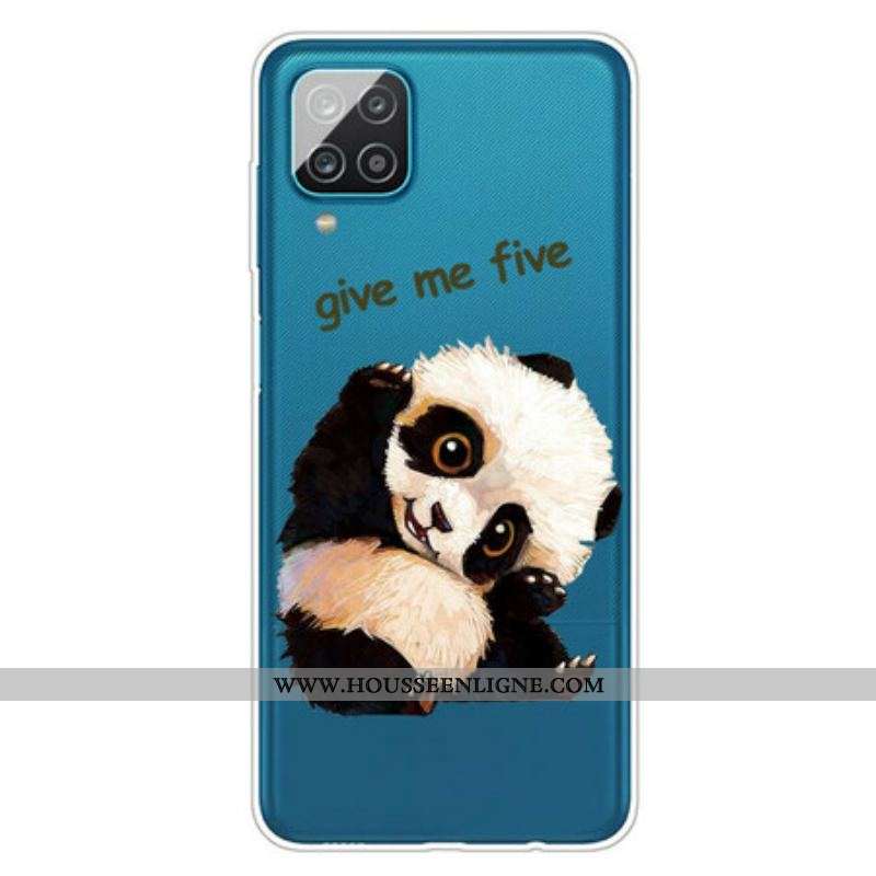 Coque Samsung Galaxy A12 / M12 Transparente Panda Give Me Five