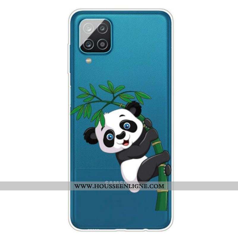 Coque Samsung Galaxy A12 / M12 Transparente Panda Sur Le Bambou