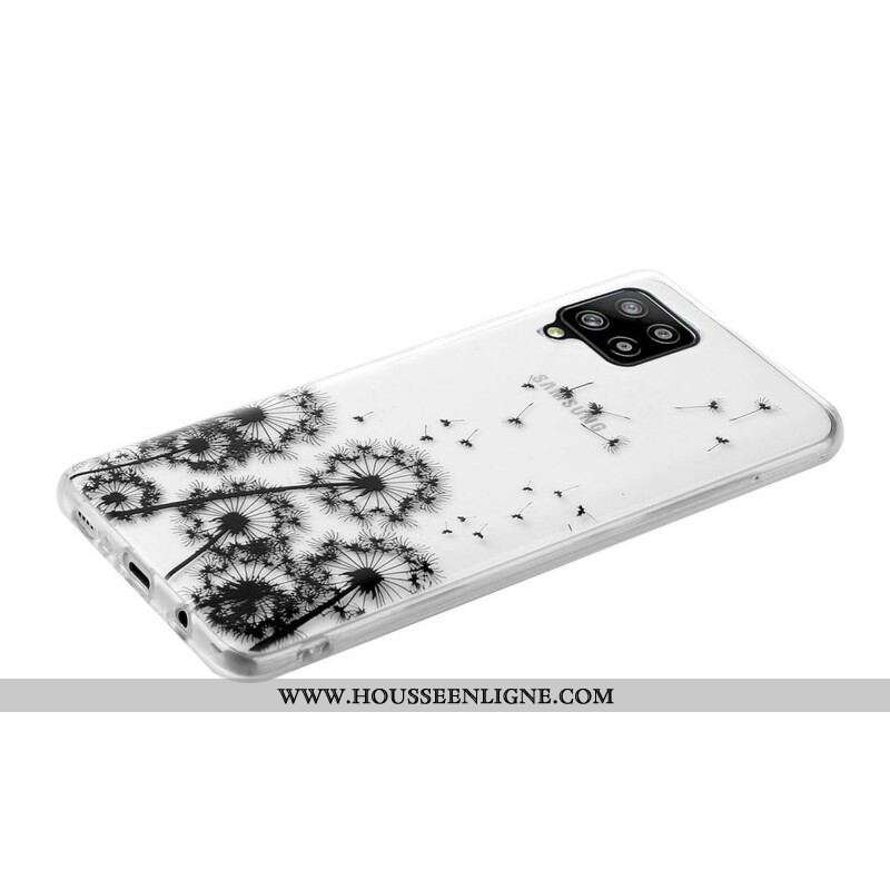 Coque Samsung Galaxy A12 / M12  Transparente Pissenlits Noirs