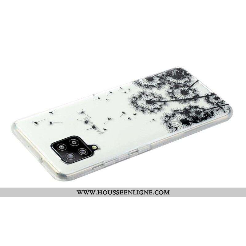 Coque Samsung Galaxy A12 / M12  Transparente Pissenlits Noirs
