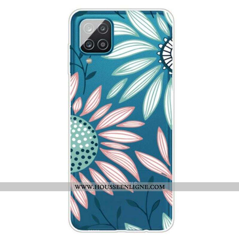 Coque Samsung Galaxy A12 / M12 Transparente Une Fleur