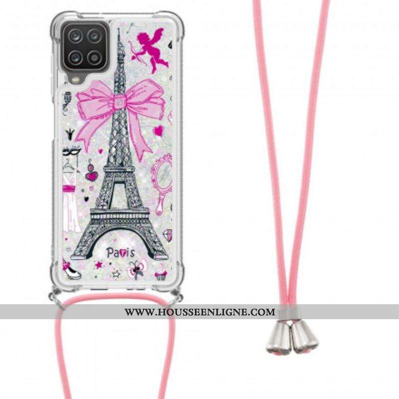 Coque Samsung Galaxy A12 / M12 à Cordon Tour Eiffel