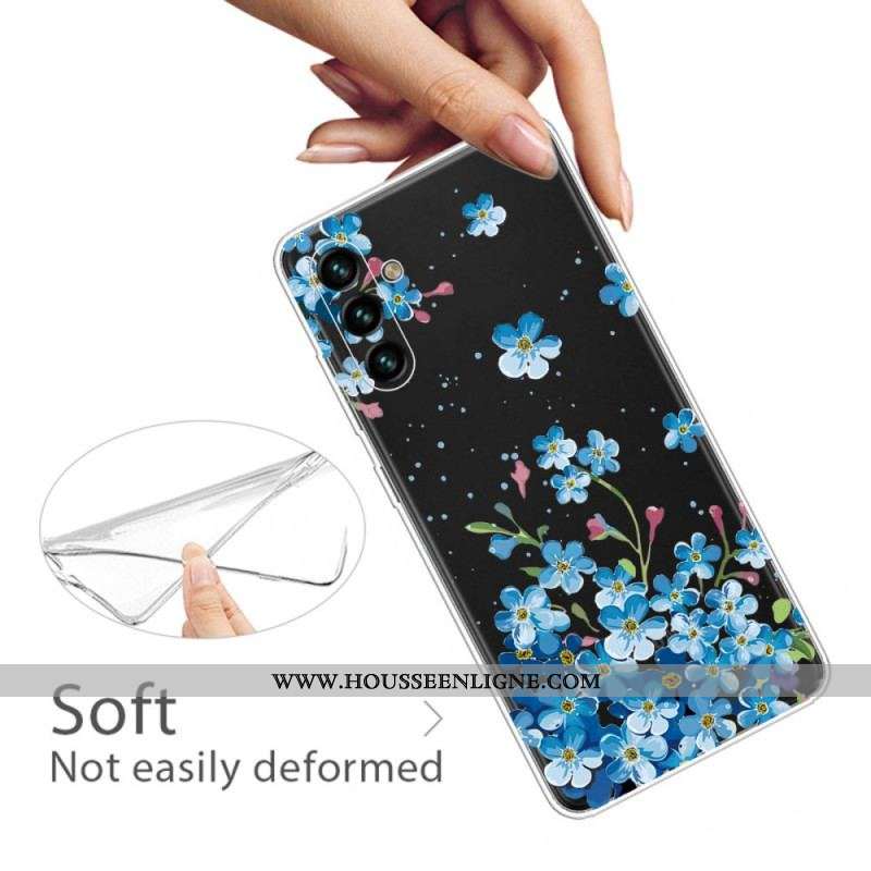 Coque Samsung Galaxy A13 5G / A04s Fleurs Bleues