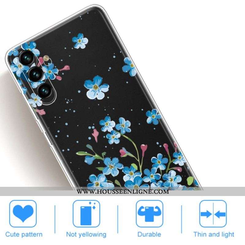 Coque Samsung Galaxy A13 5G / A04s Fleurs Bleues