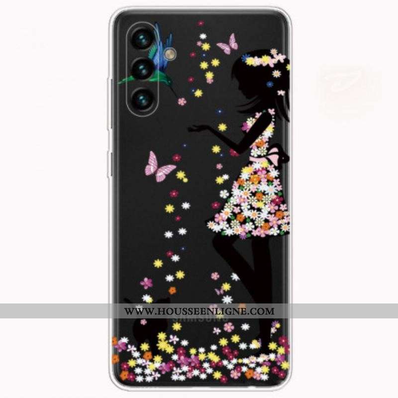 Coque Samsung Galaxy A13 5G / A04s Jolie Tête Fleurie