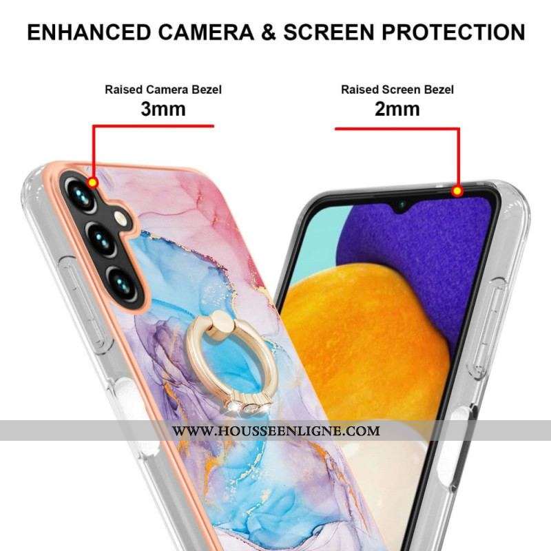 Coque Samsung Galaxy A13 5G / A04s Marbre avec Anneau-Support