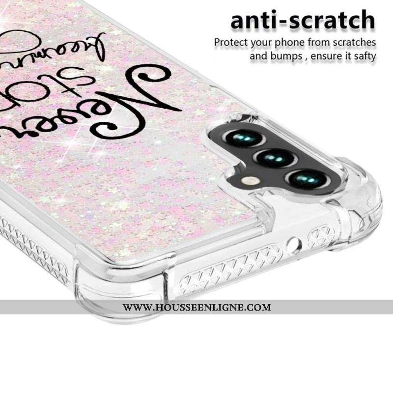 Coque Samsung Galaxy A13 5G / A04s Never Stop Dreaming Paillettes
