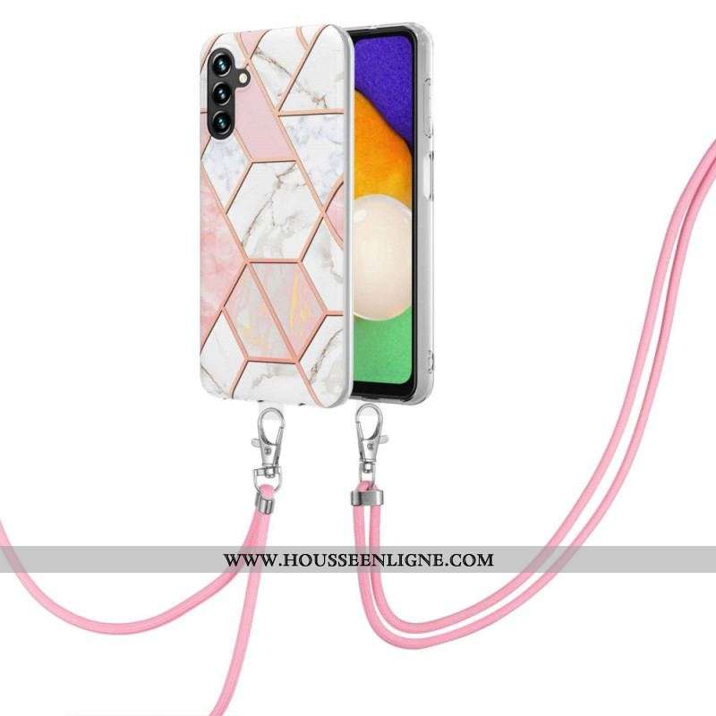 Coque Samsung Galaxy A13 5G / A04s à Cordon Style Marbre