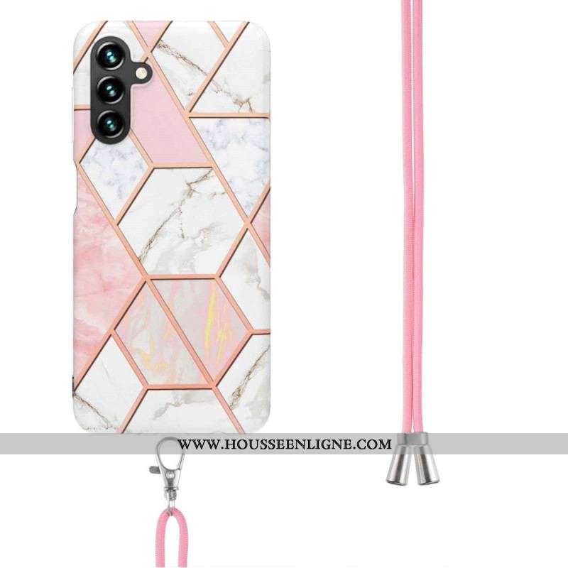 Coque Samsung Galaxy A13 5G / A04s à Cordon Style Marbre
