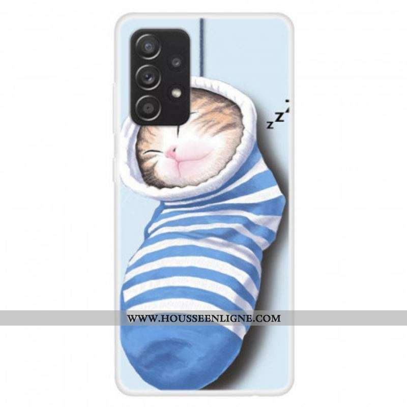 Coque Samsung Galaxy A13 Chaton Endormi