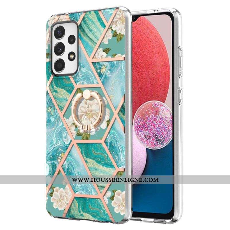 Coque Samsung Galaxy A13 Fleurs Anneau-Support