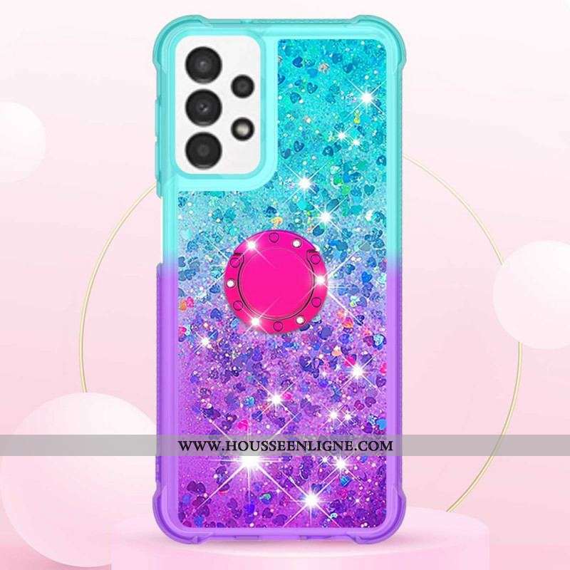 Coque Samsung Galaxy A13 Paillettes Anneau-Support