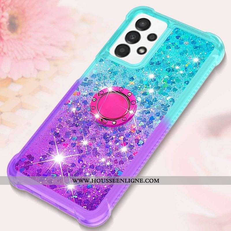 Coque Samsung Galaxy A13 Paillettes Anneau-Support