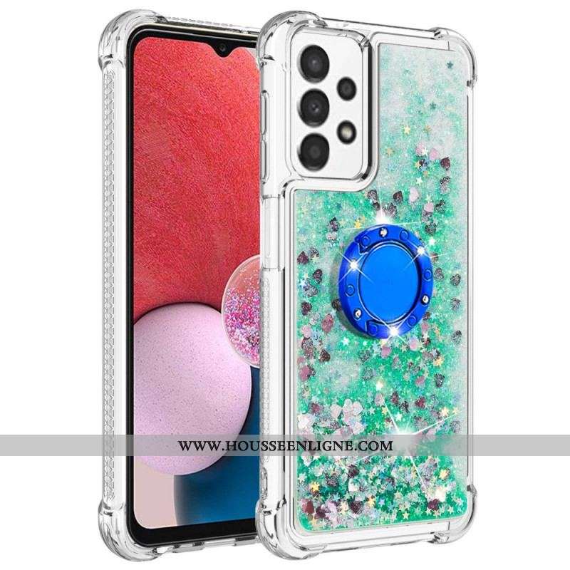 Coque Samsung Galaxy A13 Paillettes avec Anneau-Support
