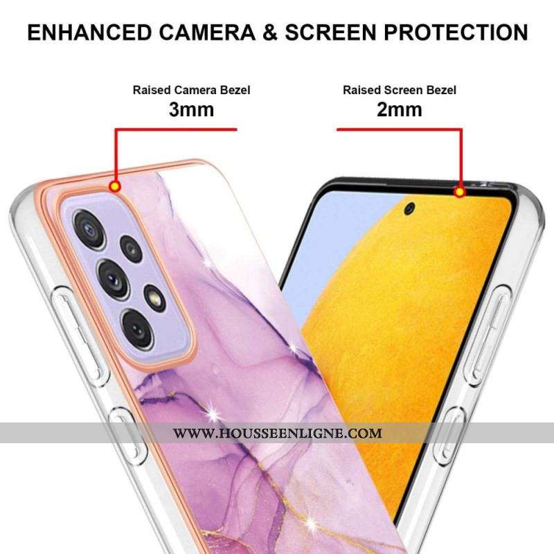 Coque Samsung Galaxy A13 Silicone Flexible Marbre