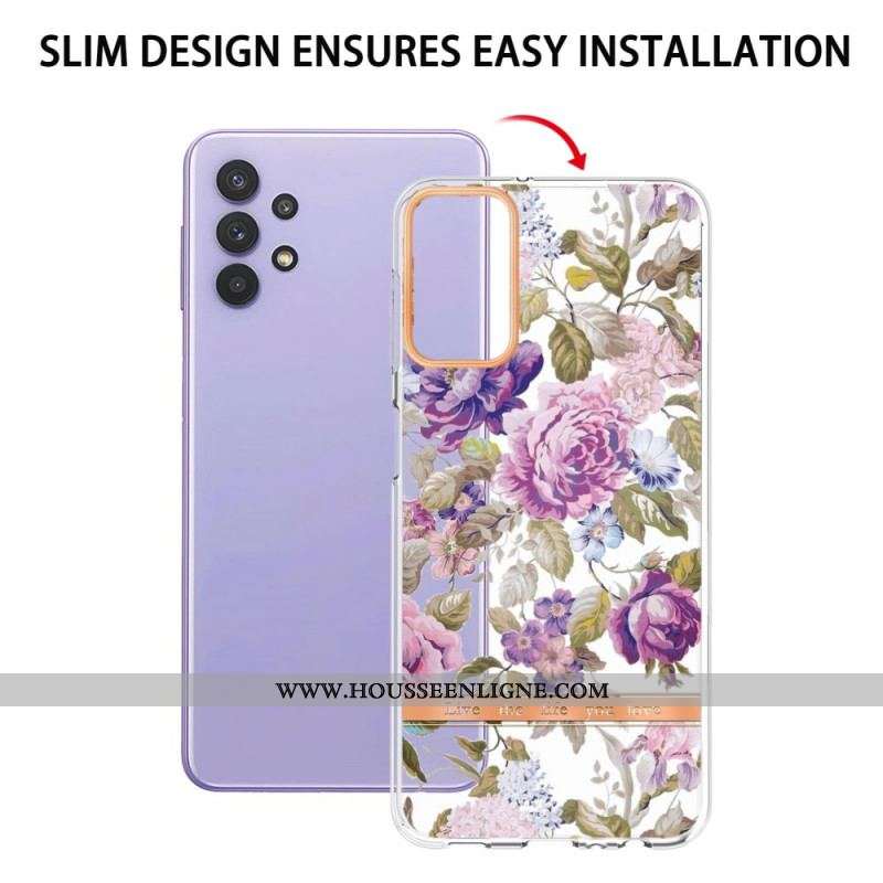 Coque Samsung Galaxy A13 Transparente Florale