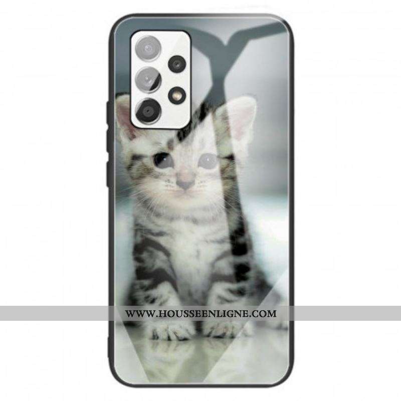 Coque Samsung Galaxy A13 Verre Trempé Chaton