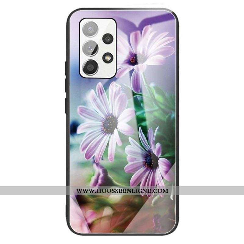 Coque Samsung Galaxy A13 Verre Trempé Fleurs