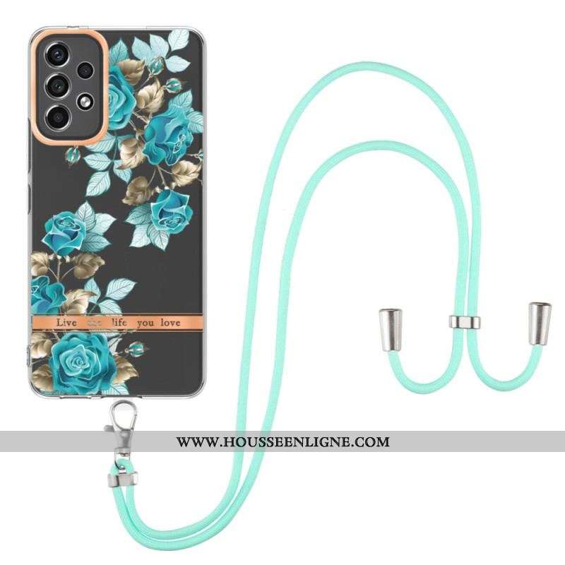 Coque Samsung Galaxy A13 à Cordon Florale