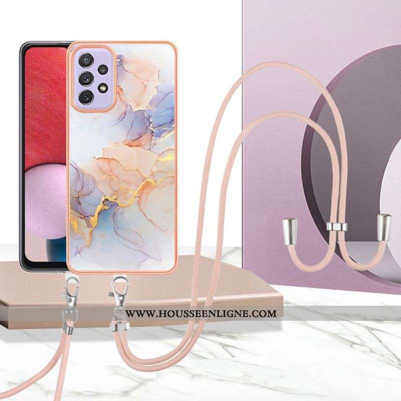 Coque Samsung Galaxy A13 à Cordon Style Marbre