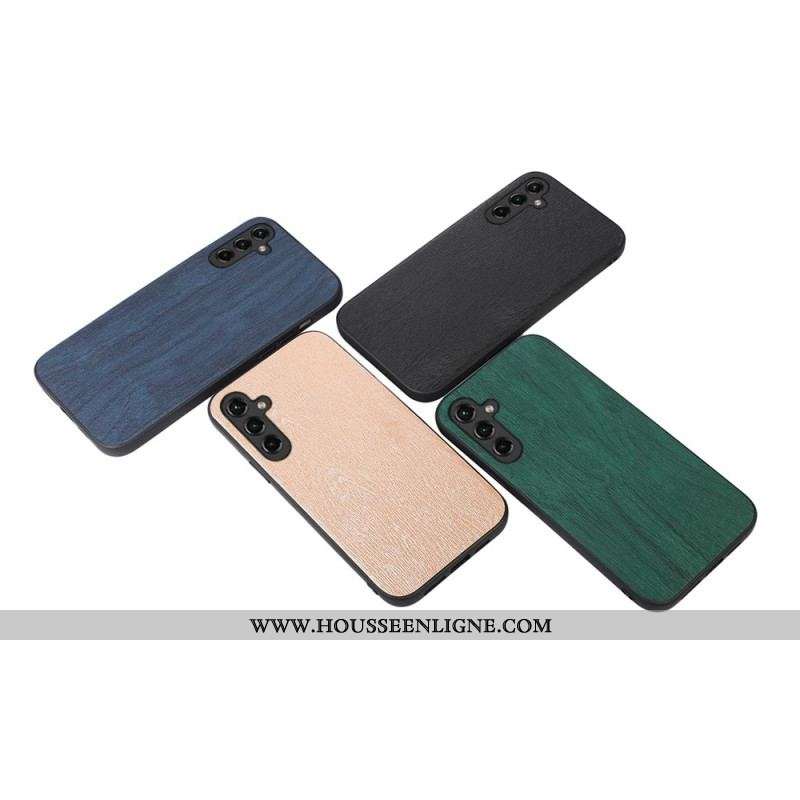 Coque Samsung Galaxy A14 5G / A14 Simili Cuir Effet Bois
