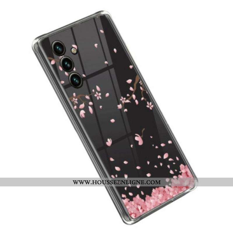 Coque Samsung Galaxy A14 5G / A14 Transparente Fleurs Roses