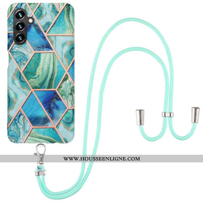 Coque Samsung Galaxy A14 5G / A14 à Cordon Style Marbre