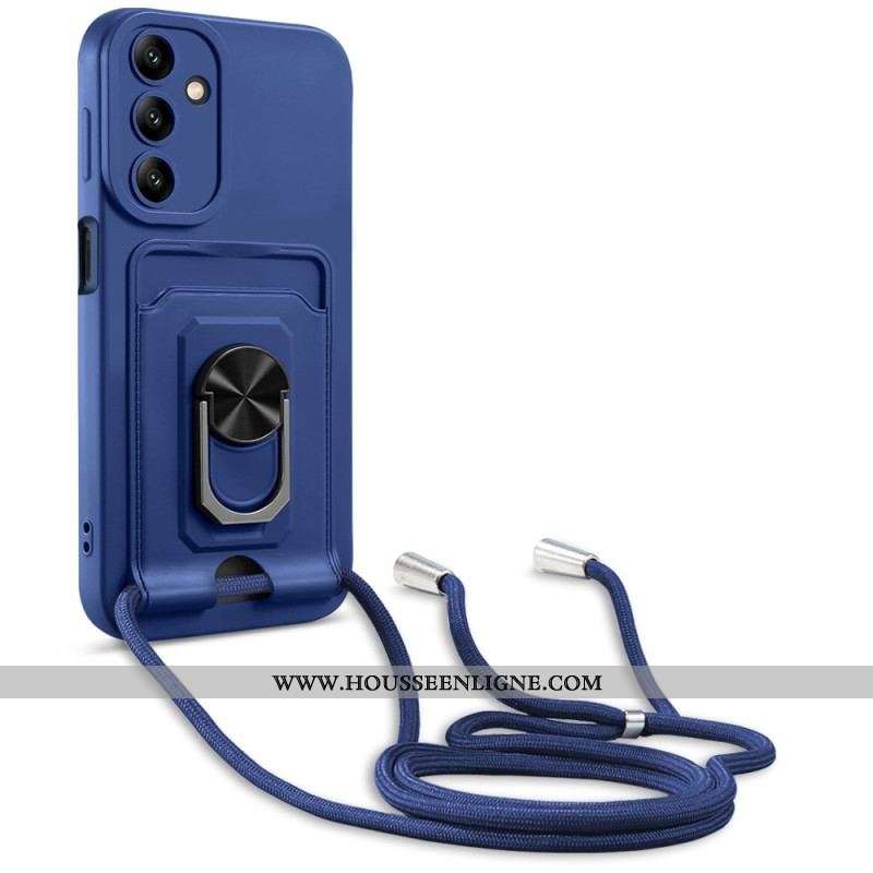 Coque Samsung Galaxy A14 5G / A14 à Cordon avec Porte-Carte et Anneau-Support