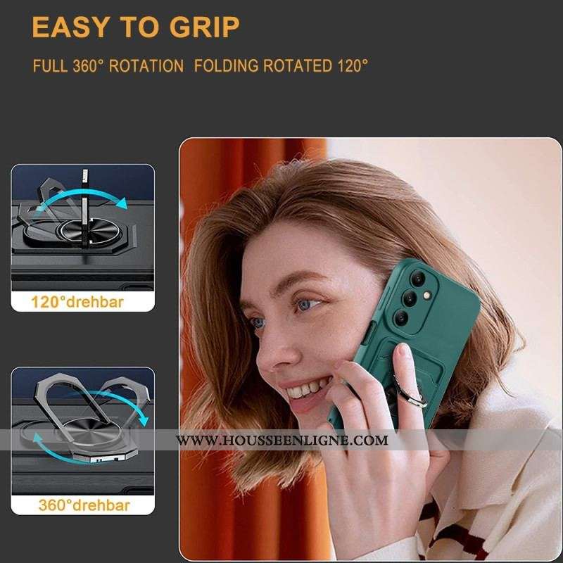 Coque Samsung Galaxy A14 5G / A14 à Cordon avec Porte-Carte et Anneau-Support